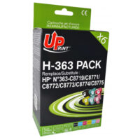 UPRINT PACK 6 CARTOUCHES REMANUFACTUREES HP 363-REMPLACE C8719EE/8771EE/8772EE/8773EE/8774EE/8775EE