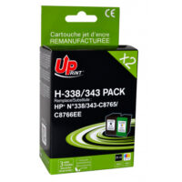 UPRINT PACK 2 CARTOUCHES REMANUFACTUREES HP 338/343-REMPLACE C8765EE/C8766EE N/CL