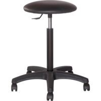 Tabouret avec assise skaï noir Ø 40 cm