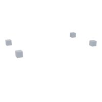 Jeu de 4 piètements ABS alu carrés optionnels H. 50 mm