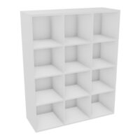 Camille structure 12 multicases mélamine blanc neige H. 149,1 x L. 120 x P.43,2 cm