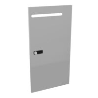 Camille porte métal lisse gris aluminium 2 cases unie avec fente à courrier fermeture à code