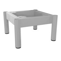 Camille socle métal lisse gris aluminium H. 20 cm pied métal pour 2 ou 4 ou 6 cases