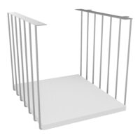 Cube filaire James métal lisse gris aluminium L. 36 x H. 36,3 x P. 41 cm avec tablette mélamine blanc neige