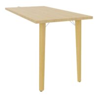 Robin retour L. 120 x P. 60 cm Chêne naturel pieds métal lisse blanc/bois hêtre massif vernis