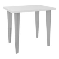 Table de bureau rectangulaire 4Line L. 80 x P. 60 cm mélamine blanc neige sur pieds fixes métal lisse gris aluminium- élément départ