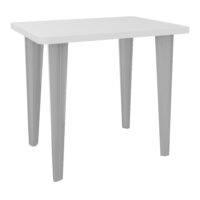 Table de bureau rectangulaire 4Line L. 80 x P. 60 cm mélamine blanc neige sur pieds fixes électrifiables métal lisse gris aluminium- élément départ