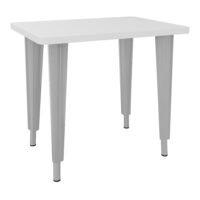 Table de bureau rectangulaire 4Line L. 80 x P. 60 cm mélamine blanc neige sur pieds réglables en hauteur électrifiables métal lisse gris aluminium- élément départ