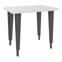Table de bureau rectangulaire 4Line L. 80 x P. 60 cm mélamine blanc neige sur pieds réglables en hauteur électrifiables métal structuré gris anthracite- élément départ