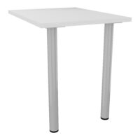 Retour suspendu rectangulaire L. 80 x P. 60 cm décor blanc neige sur piétements tube finition gris aluminium