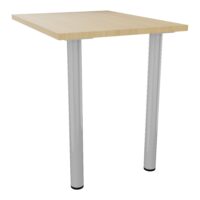 Retour suspendu Forstyl rectangulaire L. 80 x P. 60 cm mélamine Chêne naturel sur piétements tube métal lisse gris aluminium