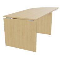 Extension bureau Forstyl avec angle à gauche 90° intégré côté utilisateur L. 205 cm x P. 80 cm mélamine Chêne naturel pré percé pour obturateur piètements panneau mélamine Chêne naturel