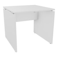 Table de bureau carrée Forstyl L. 80 x P. 80 cm mélamine blanc neige piétements panneau mélamine blanc neige