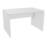 Table de bureau rectangulaire Forstyl L. 120 x P. 80 cm mélamine blanc neige piétements panneau mélamine blanc neige