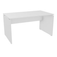 Table de bureau rectangulaire Forstyl L. 140 x P. 80 cm mélamine blanc neige piétements panneau mélamine blanc neige