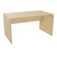 Table de bureau rectangulaire Forstyl L. 140 x P. 80 cm mélamine Chêne naturel piétements panneau mélamine Chêne naturel