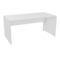 Table de bureau rectangulaire Forstyl L. 160 x P. 80 cm mélamine blanc neige piétements panneau mélamine blanc neige