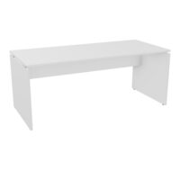 Table de bureau rectangulaire Forstyl L. 180 x P. 80 cm mélamine blanc neige piétements panneau mélamine blanc neige