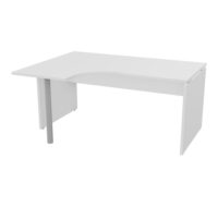 Compact asymétrique 90° Forstyl L.160 x P. 120/80 x Retour 60 cm à gauche mélamine blanc neige piétements panneau mélamine blanc neige