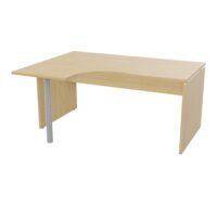 Compact asymétrique 90° Forstyl L.160 x P. 120/80 x Retour 60 cm à gauche mélamine Chêne naturel piétements panneau mélamine Chêne naturel