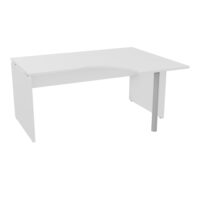 Compact asymétrique 90° Forstyl L.160 x P. 120/80 x Retour 60 cm à droit mélamine blanc neige piétements panneau mélamine blanc neige