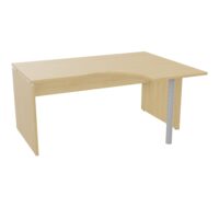 Compact asymétrique 90° Forstyl L.160 x P. 120/80 x Retour 60 cm à droit mélamine Chêne naturel piétements panneau mélamine Chêne naturel