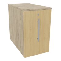 Caisson individuel Gustave extension de bureau H. 73,5 x L. 43,2 x P. 80 cm corps mélamine chêne Brunswick top mélamine Chêne naturel porte mélamine chêne Brunswick