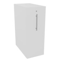 Caisson partagé Gustave hauteau comptoir H. 113,5 x L. 43,2 x P. 80 cm corps & top mélamine blanc neige porte mélamine blanc neige avec 2 portes de sécurité mélamine blanc