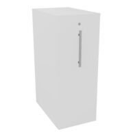 Caisson individuel Gustave hauteur comptoir H. 113,5 x L. 43,2 x P. 70 cm corps & top  mélamine blanc neige porte  mélamine blanc neige