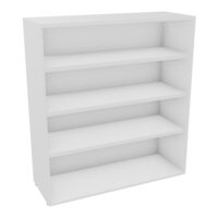 Armoire mélamine Armand 3 tablettes métallique H. 133,5 x L. 120 x P. 43,2 cm sans portes - corps et top finition mélamine blanc neige