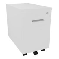 Caisson mobile Mélina 1 tiroir L. 32 x P. 55,5 x H. 49,5 cm mélamine blanc neige  - poignée métal gris aluminium