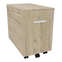 Caisson mobile Mélina 1 tiroir L. 32 x P. 55,5 x H. 49,5 cm mélamine chêne Brunswick  - poignée métal lisse blanc