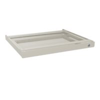 Tiroir Karl métal lisse blanc nacré