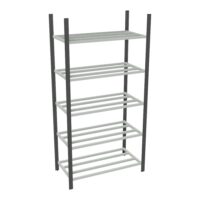 Rayonnage tubulaire Elément départ gris anthracite H. 200 x L. 100 x P. 50 cm 5 tablettes