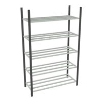 Rayonnage tubulaire Elément départ gris anthracite H. 200 x L. 125 x P. 50 cm 5 tablettes