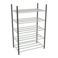 Rayonnage tubulaire Elément départ gris anthracite H. 200 x L. 125 x P. 70 cm 5 tablettes