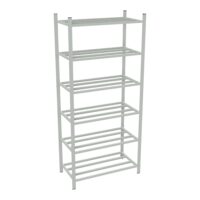 Rayonnage tubulaire Elément départ acier galvanisé H. 225 x L. 100 x P. 50 cm 6 tablettes