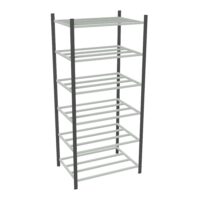 Rayonnage tubulaire Elément départ gris anthracite H. 225 x L. 100 x P. 70 cm 6 tablettes