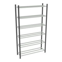 Rayonnage tubulaire Elément départ gris anthracite H. 225 x L. 125 x P. 35 cm 6 tablettes