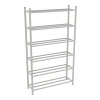 Rayonnage tubulaire Elément départ acier galvanisé H. 225 x L. 125 x P. 35 cm 6 tablettes