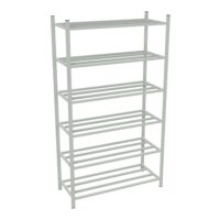 Rayonnage tubulaire Elément départ acier galvanisé H. 225 x L. 125 x P. 50 cm 6 tablettes