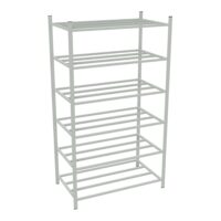 Rayonnage tubulaire Elément départ acier galvanisé H. 225 x L. 125 x P. 70 cm 6 tablettes