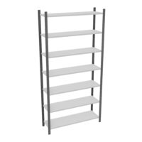 Element départ rayonnage H. 250 cm x L. 120 cm métal lisse gris clair 7 tablettes métal structuré gris anthracite