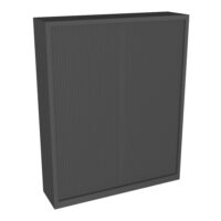 Armoire à rideaux démontable H. 198 x L. 160 x P. 45 cm corps finition gris anthracite rideaux PVC finition gris anthracite - équipée de 4 tablettes + rail