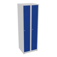 Vestiaire monobloc Industrie propre 2 portes  - corps gris porte bleu