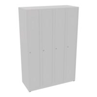 Vestiaire monobloc Industrie propre 4 portes  - corps gris porte gris