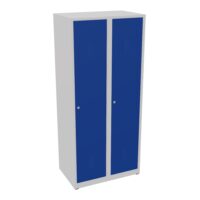 Vestiaire monobloc Industrie salissante 2 portes - corps gris porte bleu