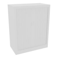 Armoire à rideaux H. 100 x L. 80 x P. 43 cm - corps métal lisse blanc - rideaux métal lisse blanc - équipée de 2 tablettes