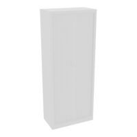 Armoire à rideaux H. 198 x L. 80 x P. 43 cm - corps blanc - rideaux blanc - équipée de 4 tablettes + rail