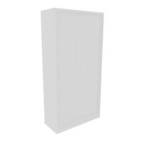 Armoire à rideaux H. 198 x L. 100 x P. 43 cm - corps blanc - rideaux blanc - équipée de 4 tablettes + rail